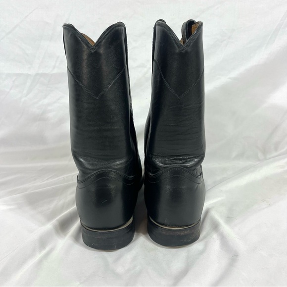 Justin Black Cowboy Boots Sz 11D - Picture 6 of 8